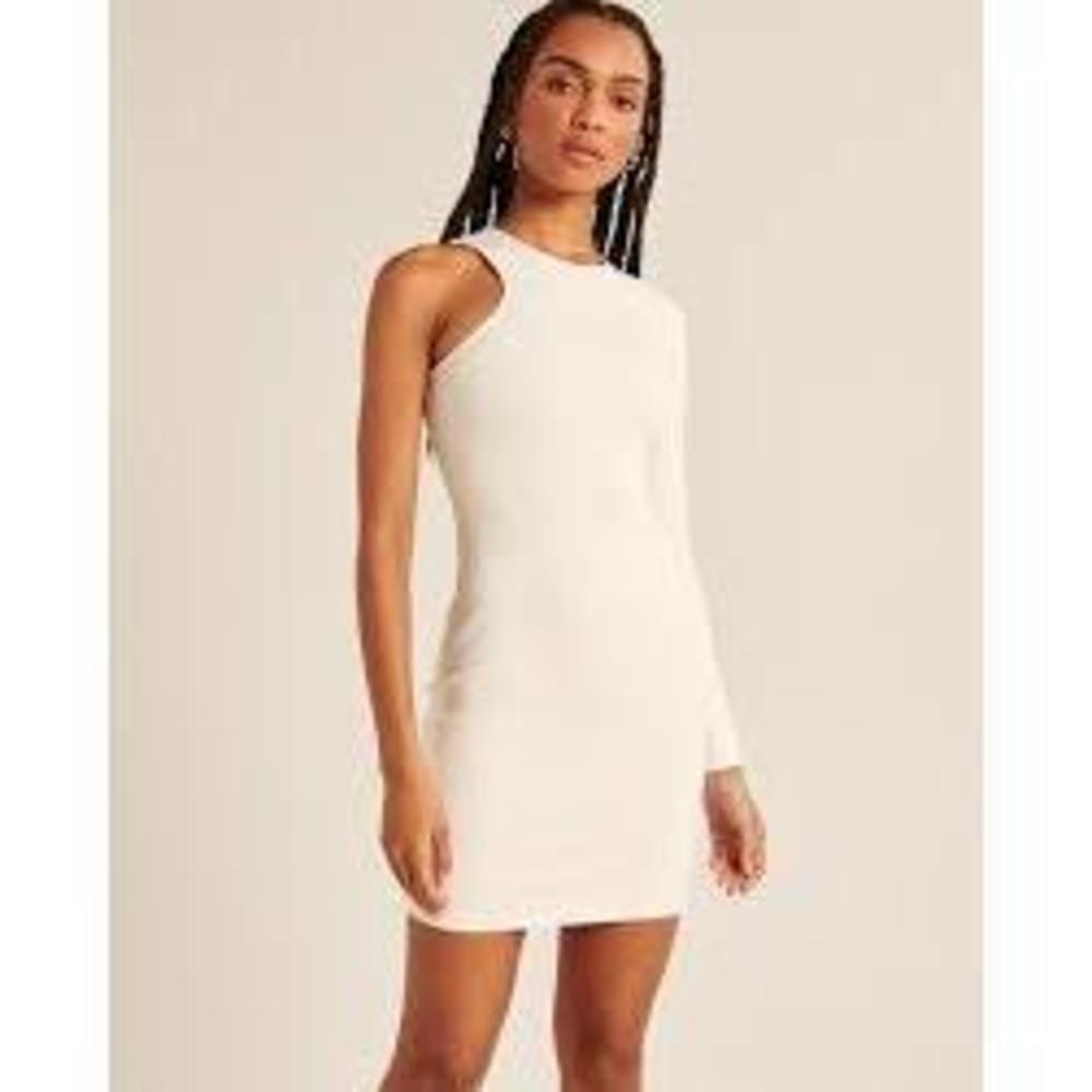 Abercrombie Asymmetrical One-Shoulder Ponte Mini Dress | L | NWT